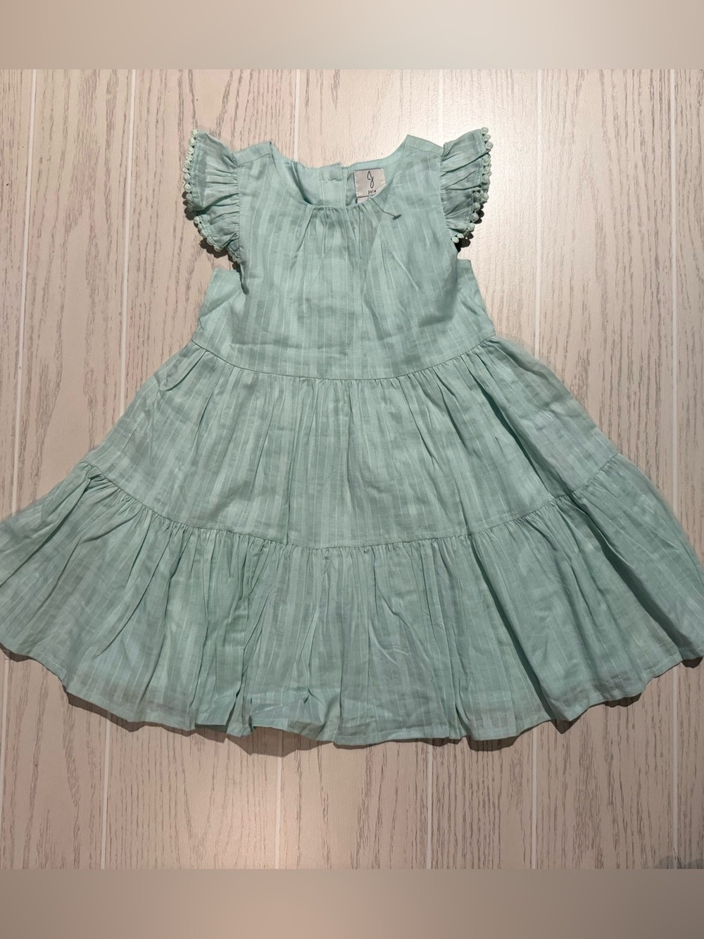 Joie Girls Size 4 Mint Green Tiered Cotton Dress NWOT